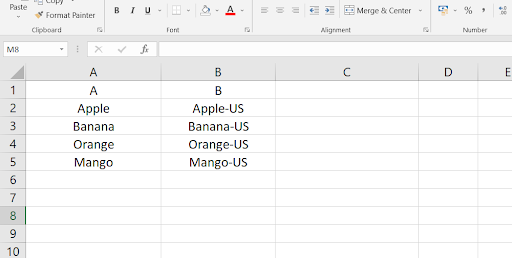 Добавете текст към Excel