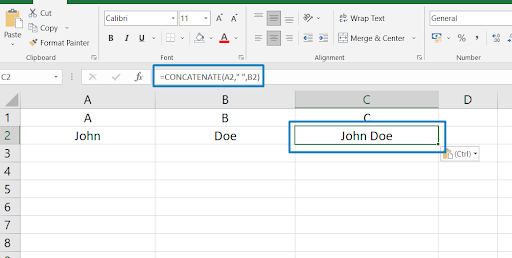 Add text to excel