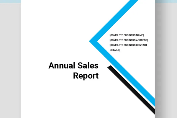 annual sales report excel template