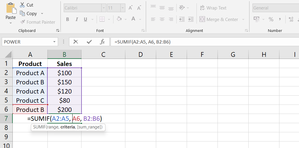 SUMIF Function