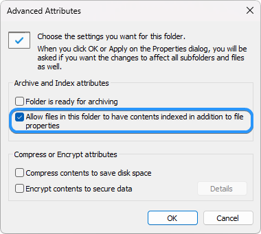 allow file indexing