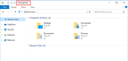 Basic File explorer in Windows 10