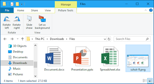 picture tools in file explorer