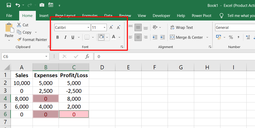 Hide zero values returned by a formula