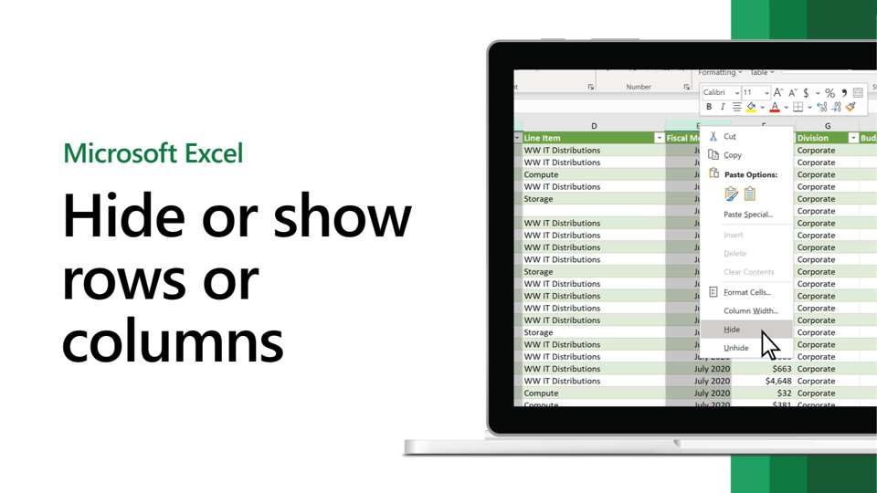 how to unhide columns in excel