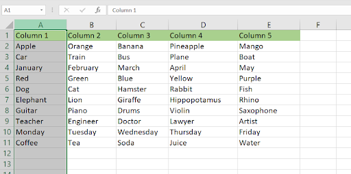 Unhide the first column of your table