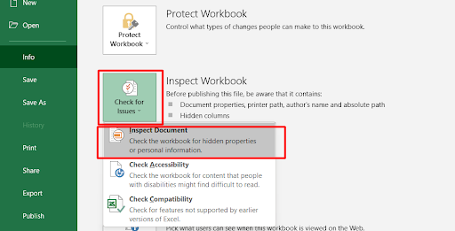 Check the number of hiddne excel cells