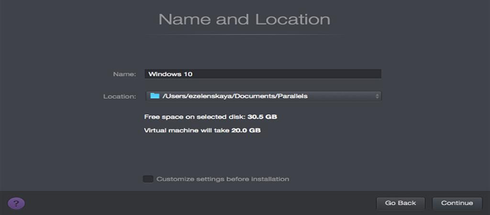 Setting Windows virtual machine