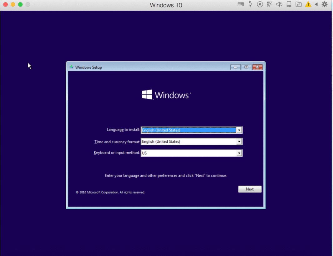 Windows Installation wizard