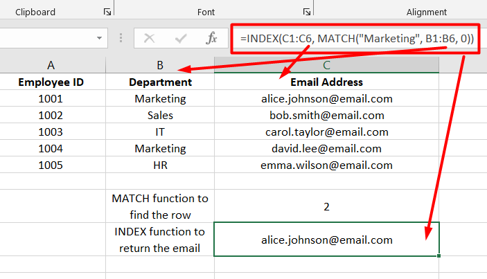 INDEX/MATCH in Excel