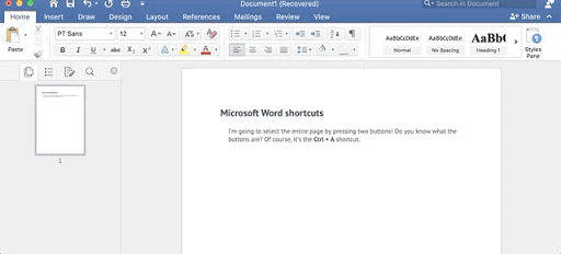 Raccourcis Microsoft Word utiles