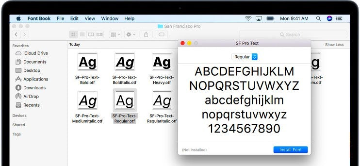 how to install fonts to word on Mac