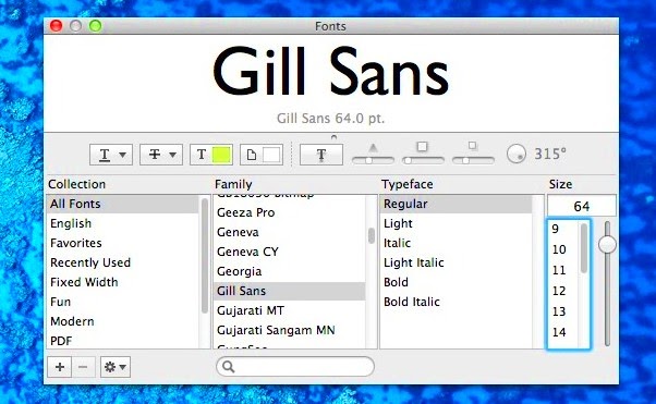 preview font on mac