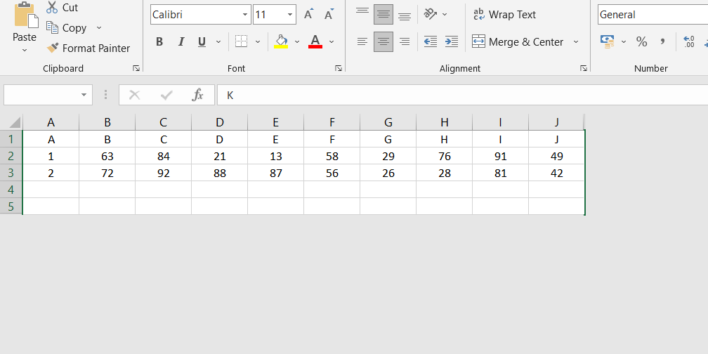 Ограничете редовете и колоните в Excel