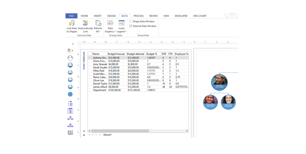 Data-linked diagrams