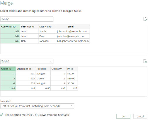 Choose the columns you want to combine