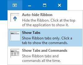 Toggle ribbon in outlook