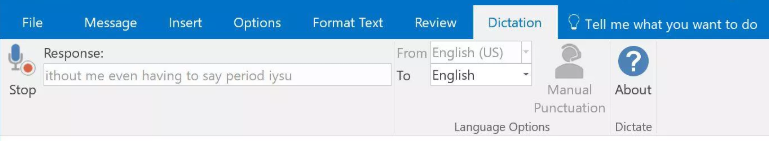 Dictation in outlook