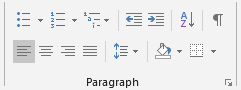 Paragraph section in Word