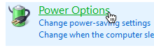 Power option icon on windows