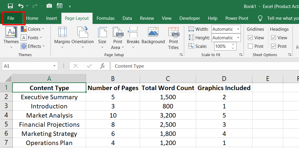 Print Row and Column Headings in Excel