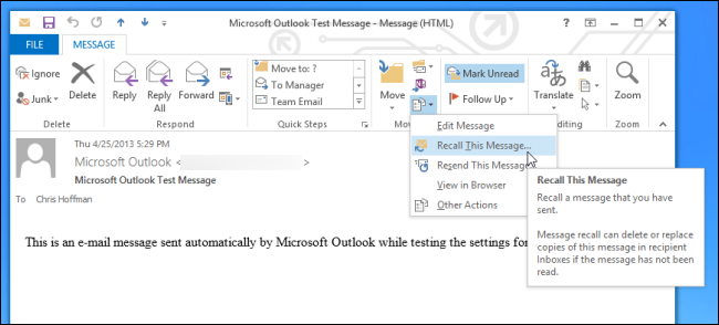 Comment rappeler un e-mail dans Outlook