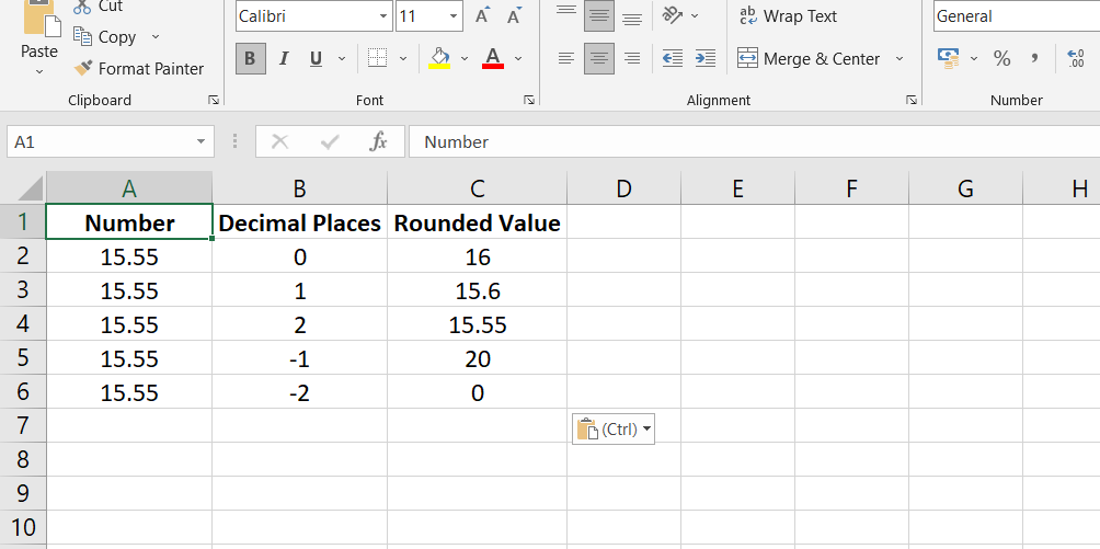 Excel ROUND функция
