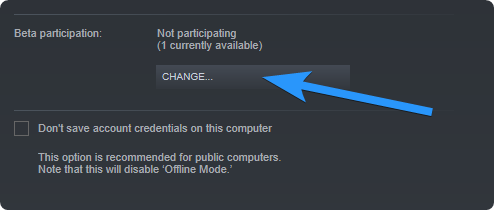 change beta settings