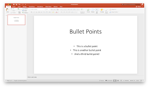 Use Bullet points