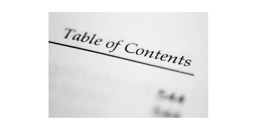 Table of Contents