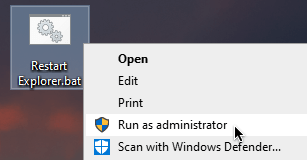 restart explorer.bat