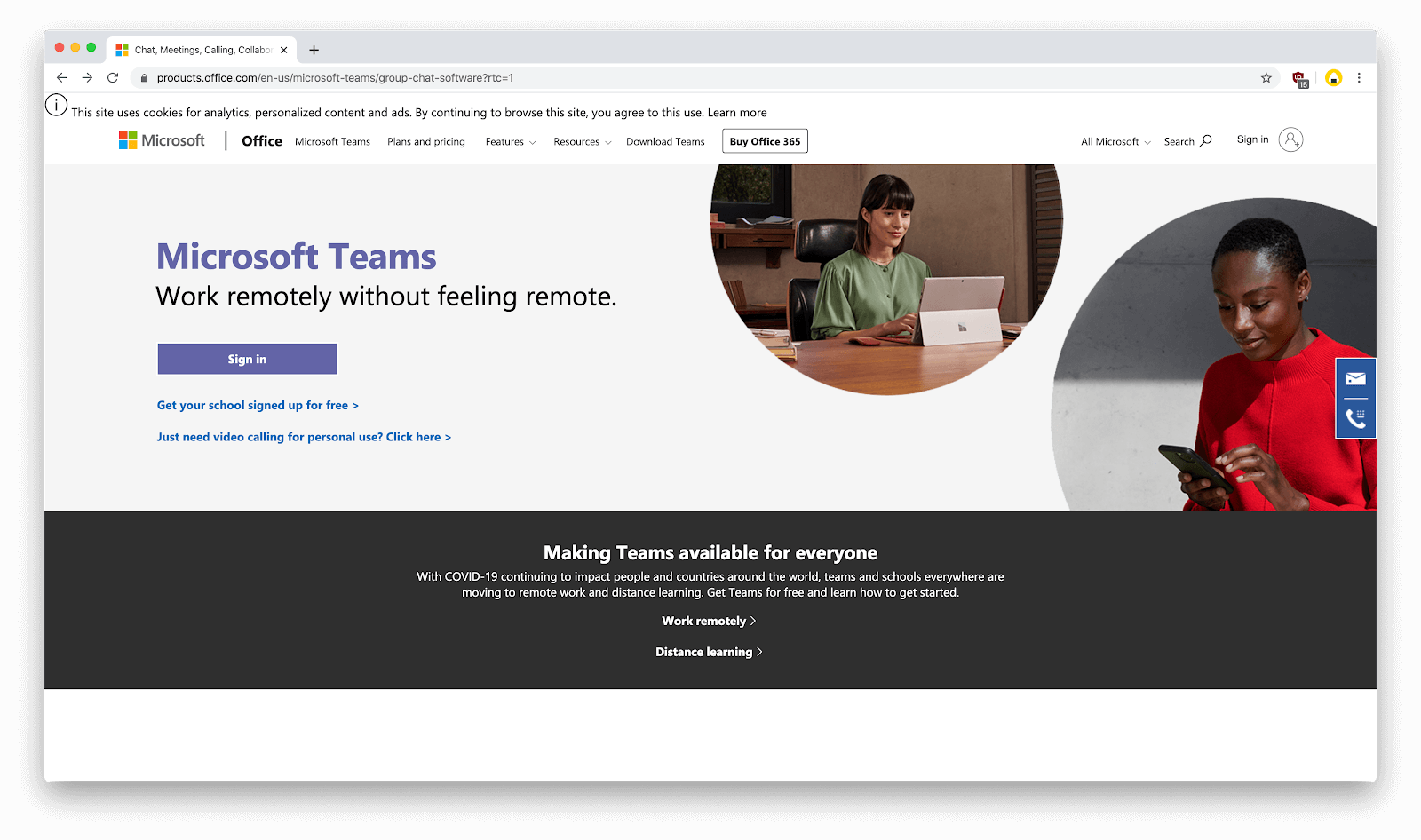 Teams web app