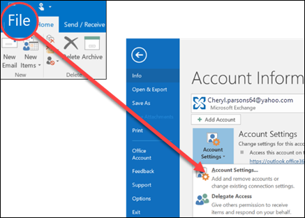 How to remove and add account on Outlook