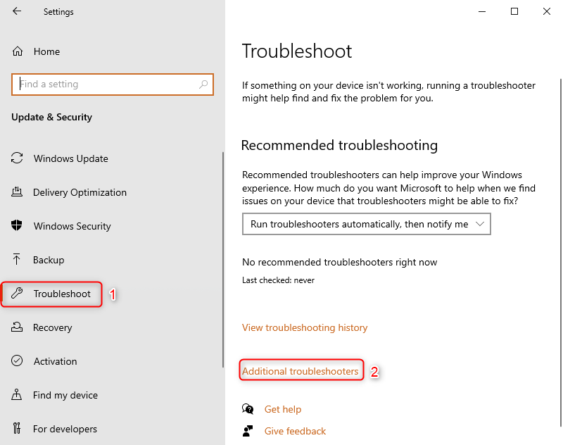 additional troubleshooters