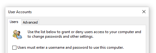 username and password change
