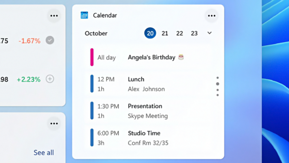 calendar widget