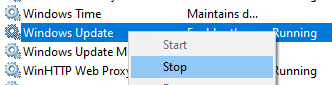 comment arrêter la mise à jour de Windows