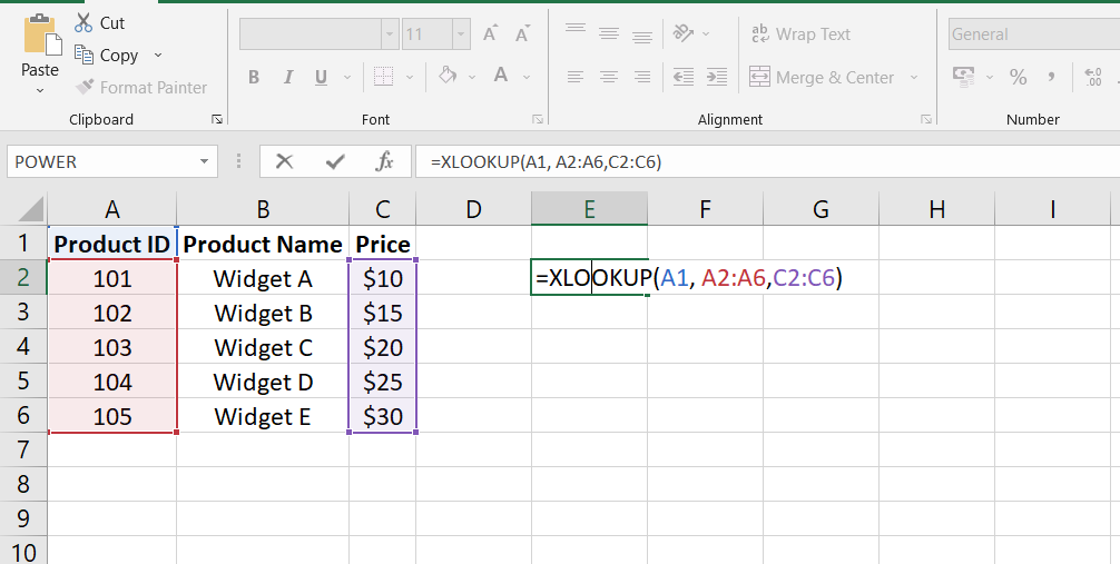 XLOOKUP Formula