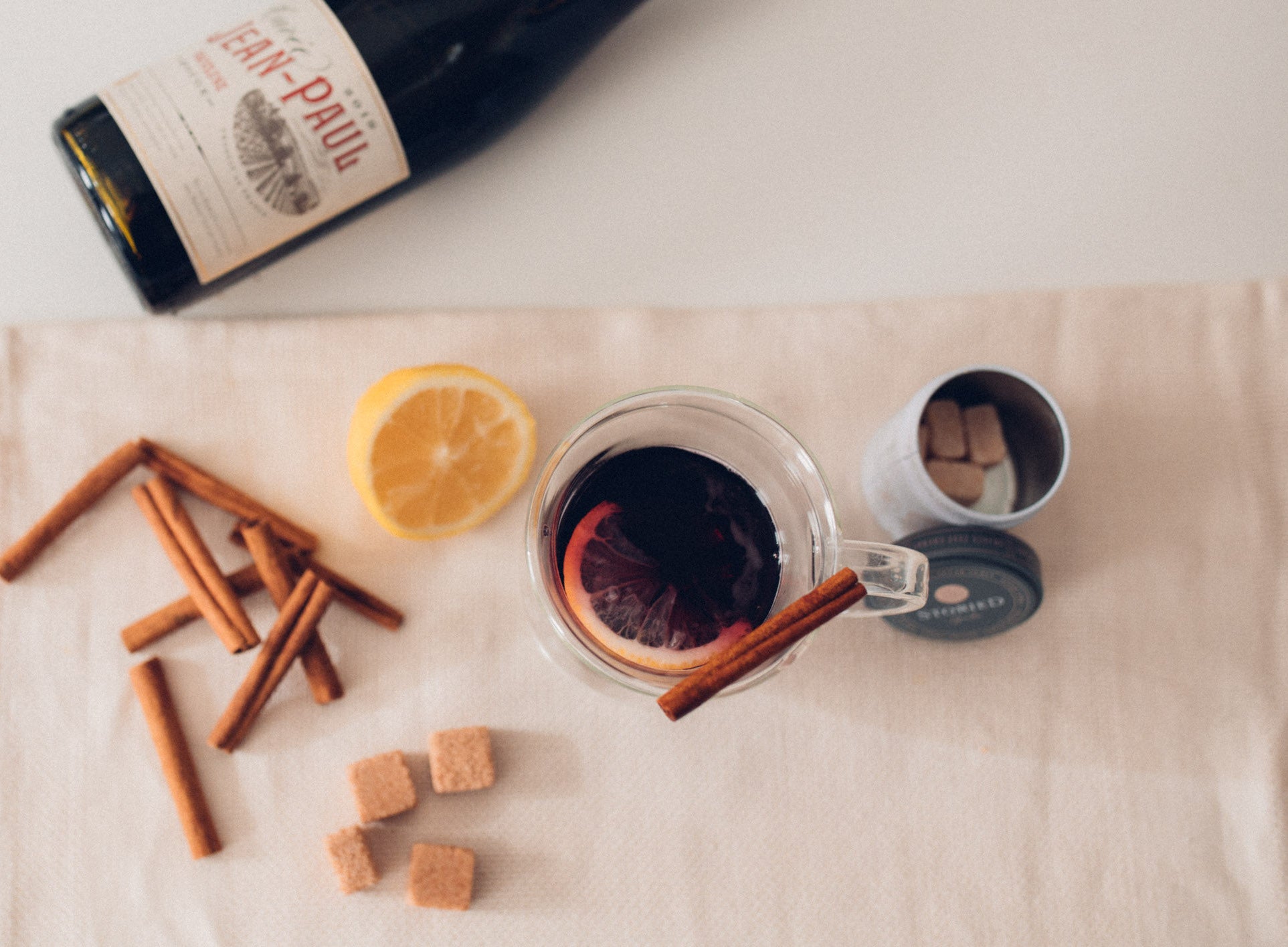 Storied Goods - Best Mulled Wine Recipe for the holidays using infused sugar cubes