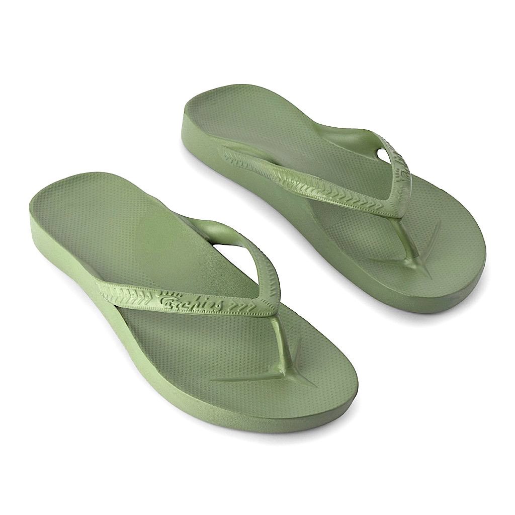 ARCHIES ARCH SUPPORT THONGS KHAKI – Noosa Footwear Co.
