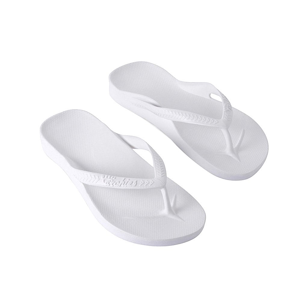 Arch Support Flip Flops - Classic - White – Archies Footwear Pty