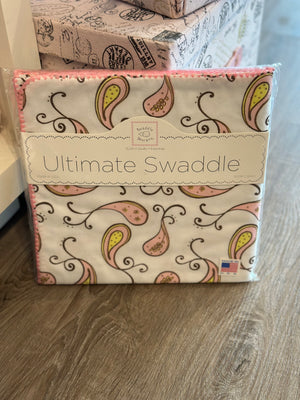 Pink paisley swaddle blanket - Karters Kloset LLC