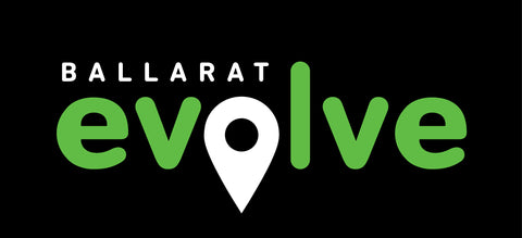Ballarat Evolve Logi green and white on black