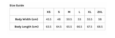 Ladies Maple T Shirt sizing