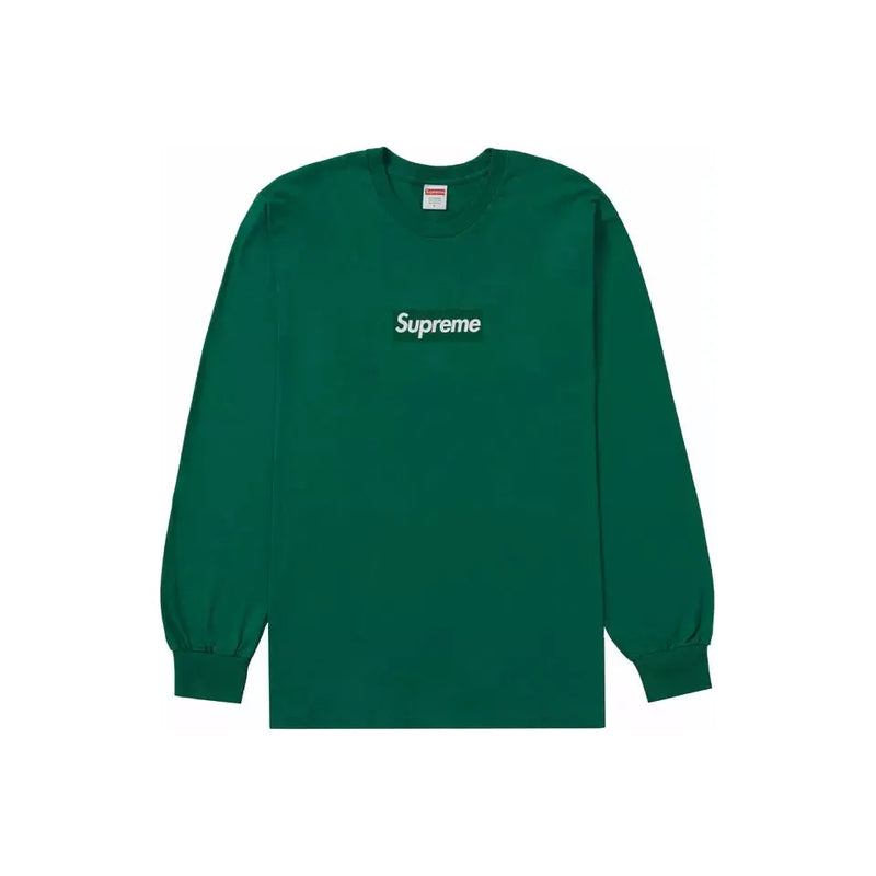 supreme box logo L/S tee S light pine 緑