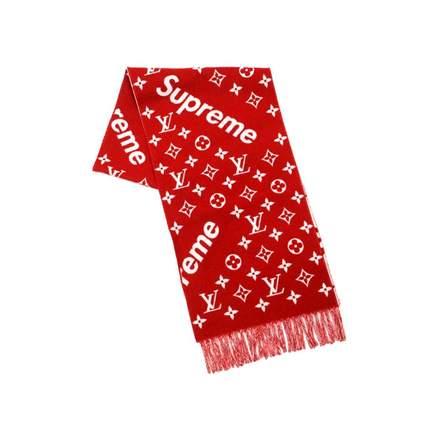 Supreme x Louis Vuitton Jacquard Denim Baseball Jersey Red