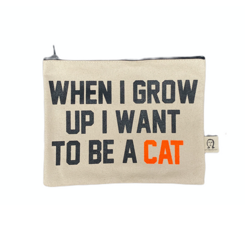 GROW UP CAT CANVAS POUCH