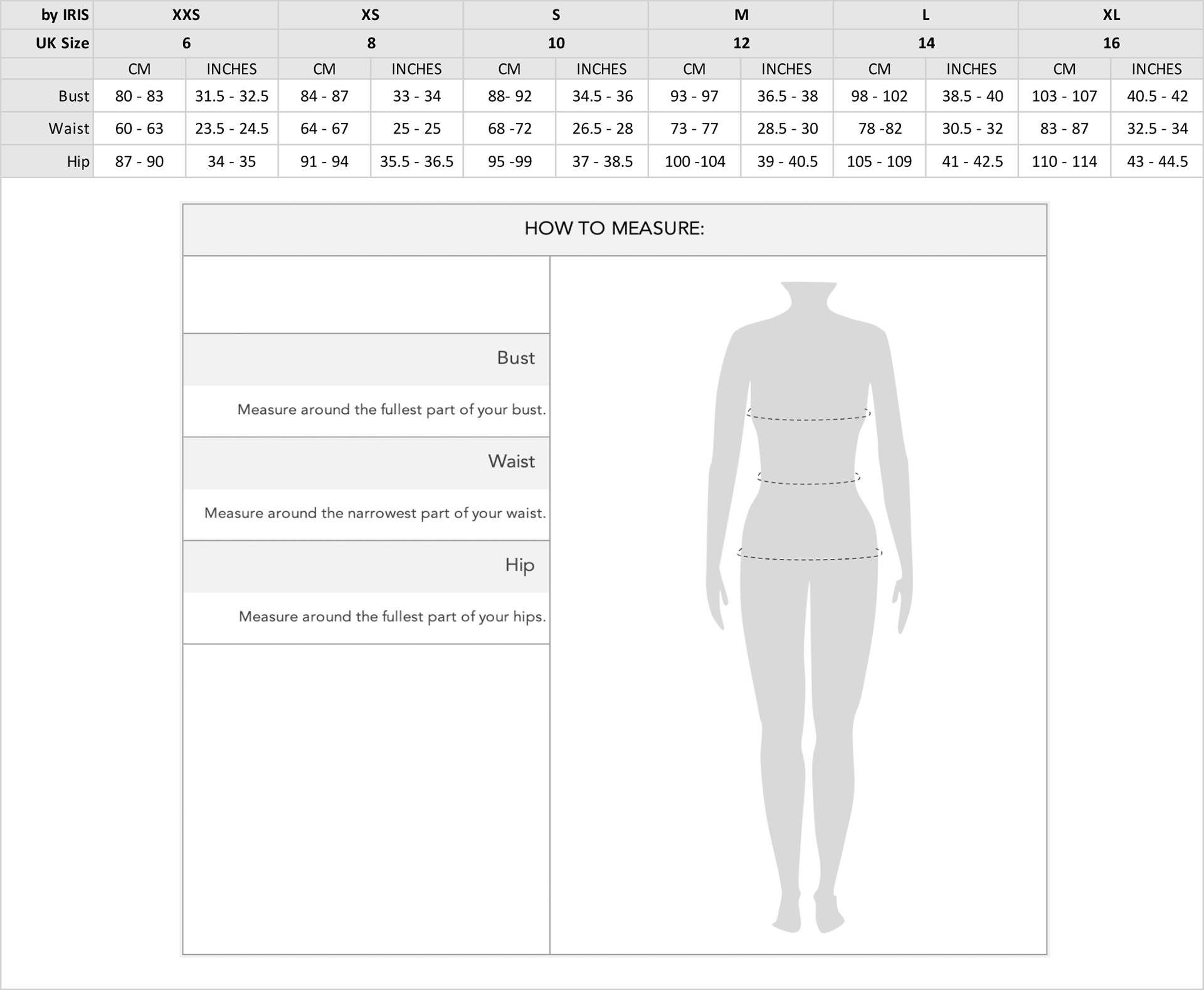 By IRIS Size Guide