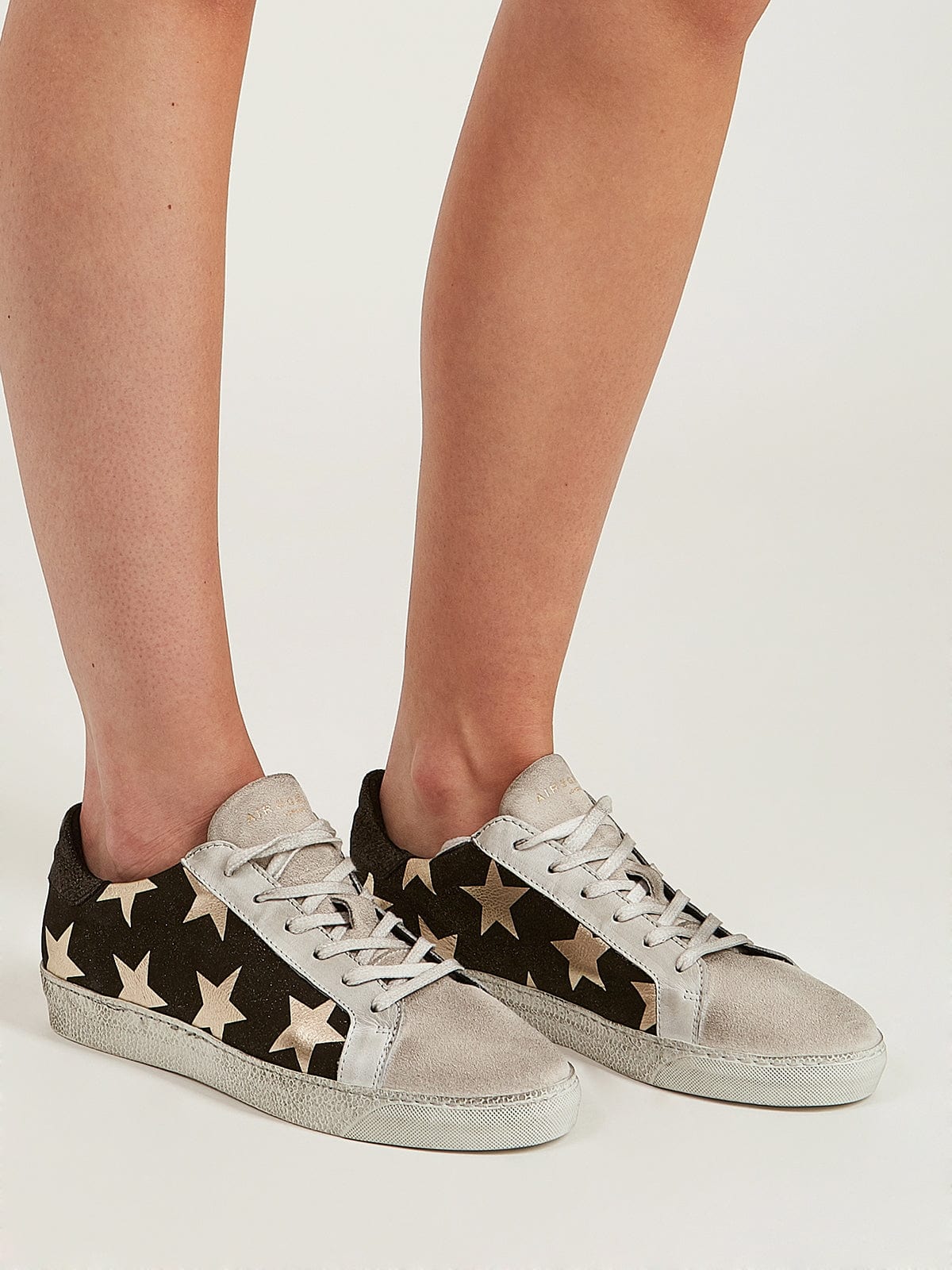 Air \u0026 Grace Black Star Suede Trainer 