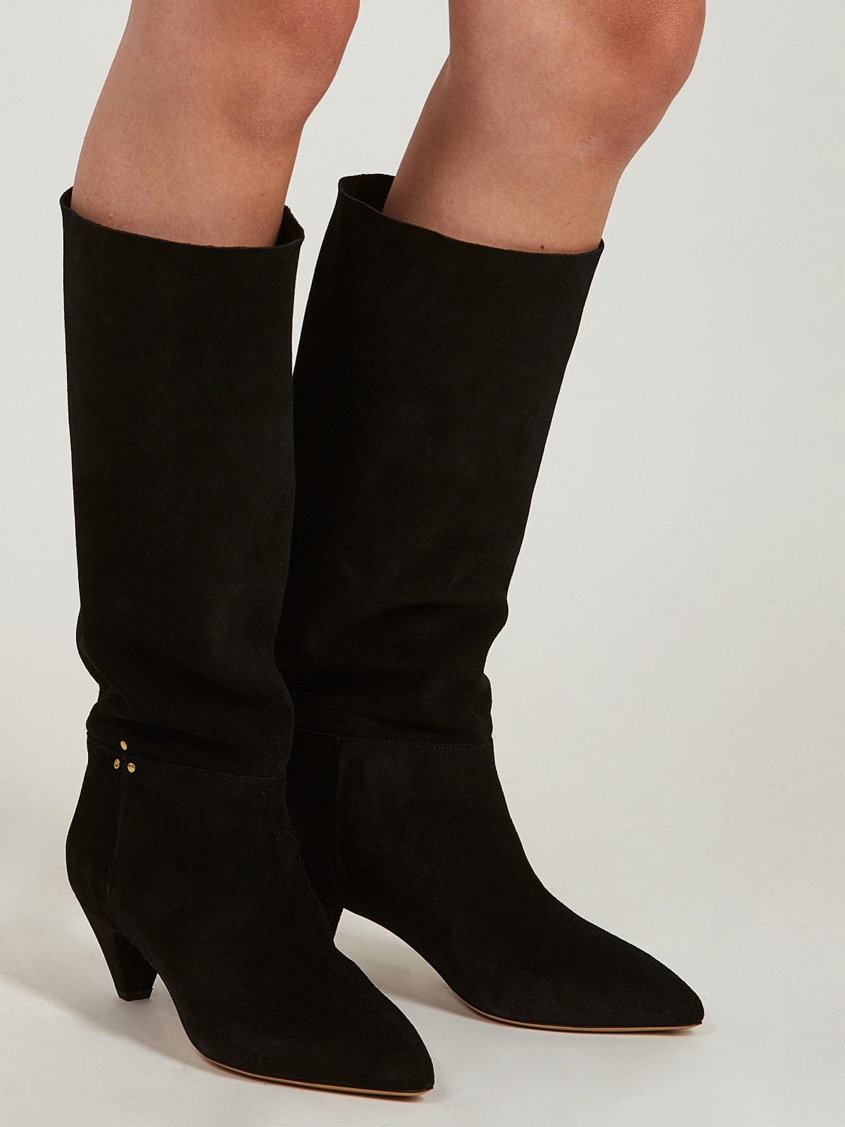 suede slouch booties